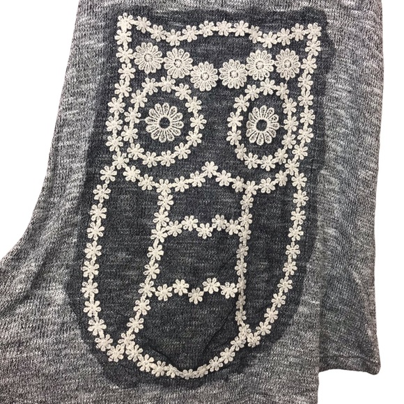Boutique The Classic Owl Sparkly Embroidered Grey Tank Top Women Sz S Nwt - Picture 3 of 6